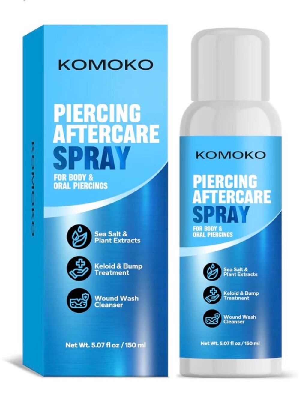 KOMOKO Piercing Aftercare Spray Lot of 2 New Sealed - Picture 2 of 11